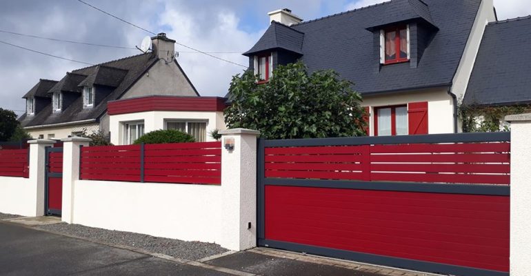 pose portail cloture landerneau rouge